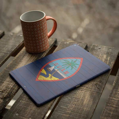 Guam Flag Dark Wood iPad Skins